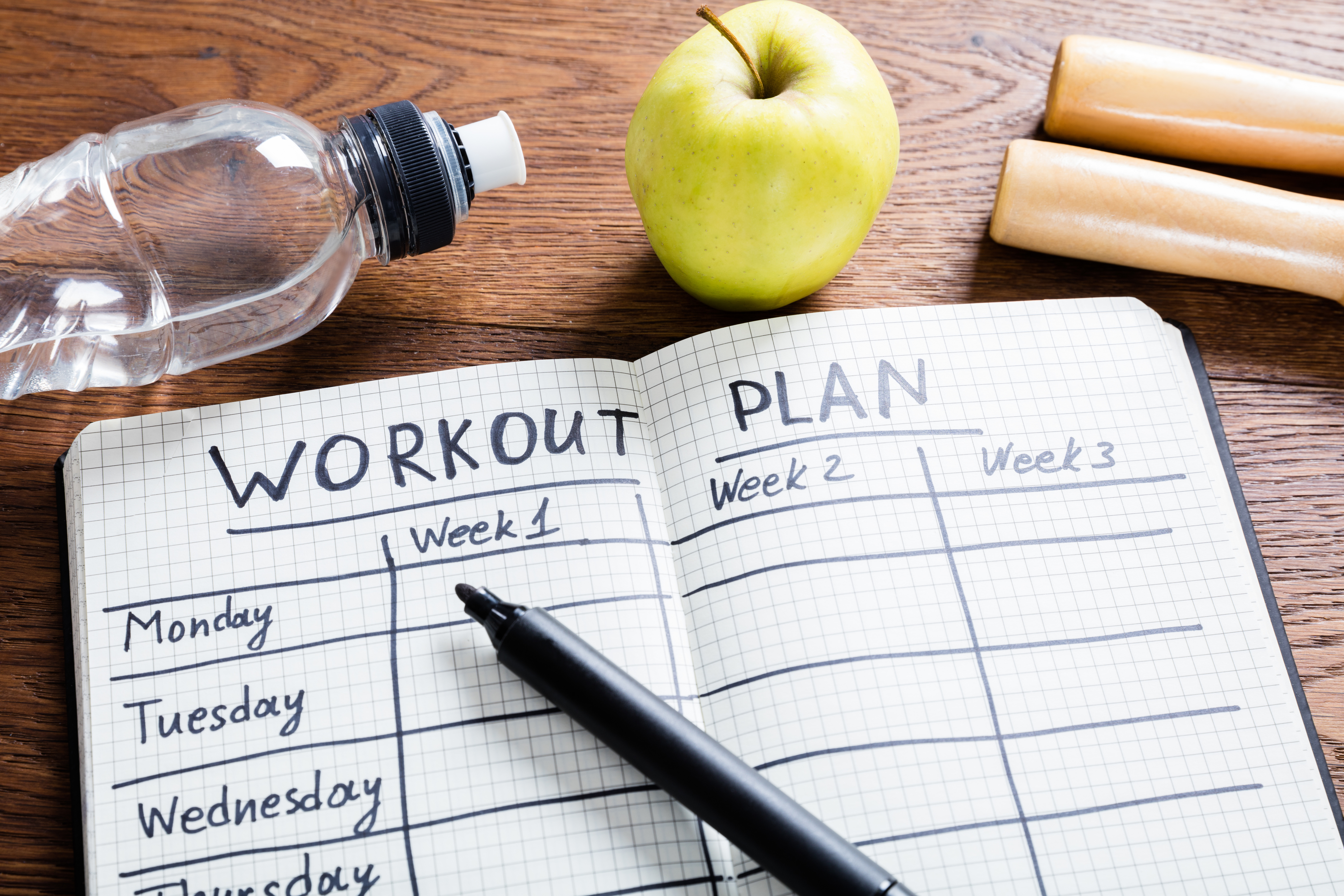 Workout Plan In Notebook