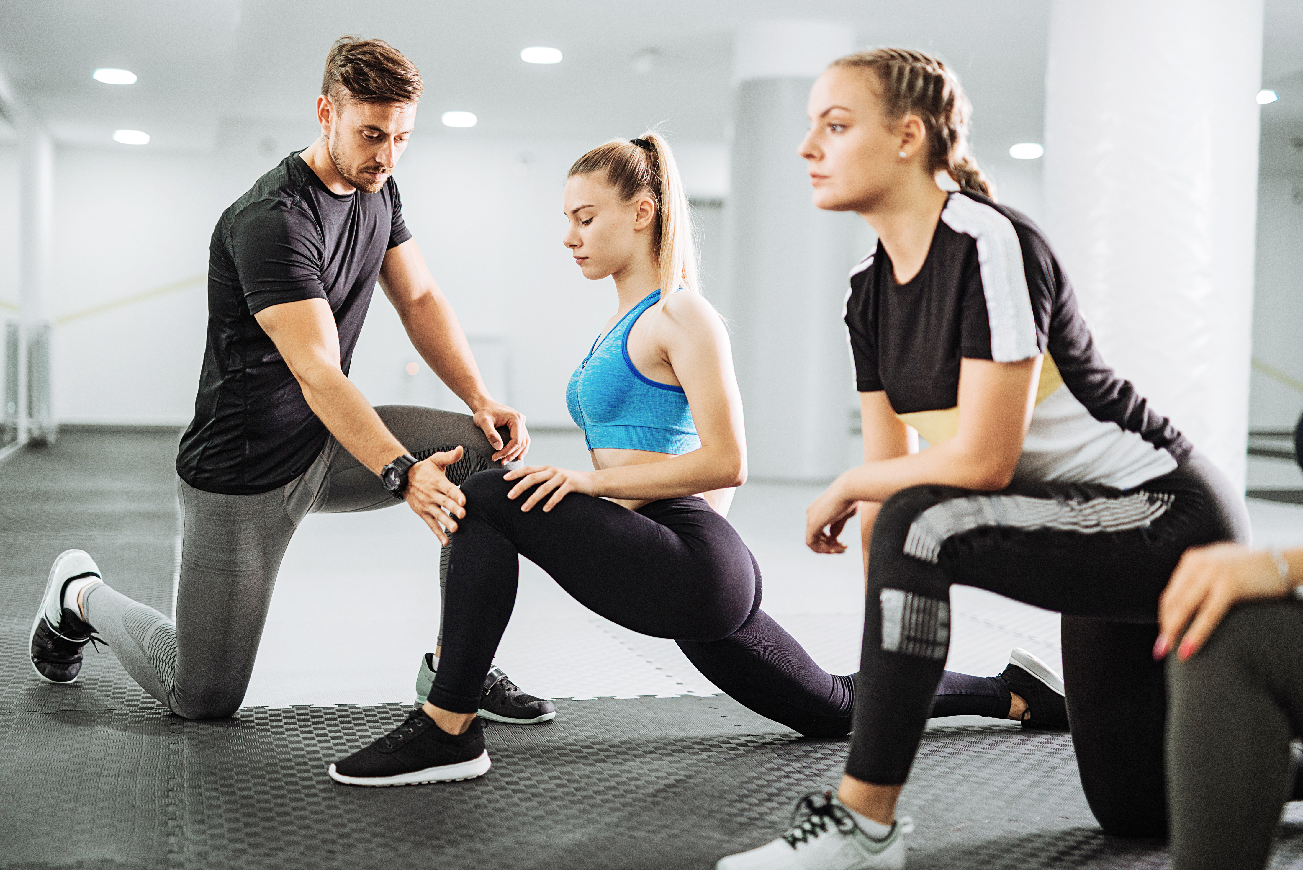 Sports training for women with personal trainer